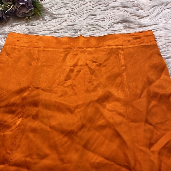 Nation LTD Birdie Flirty Orange Satin Skirt sz S - Picture 4 of 9